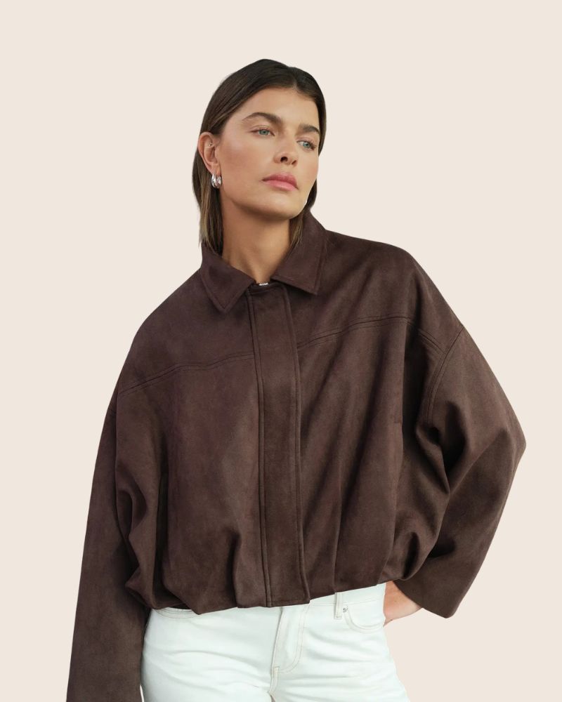 Glassons Faux Suede Collared Bomber Jacket