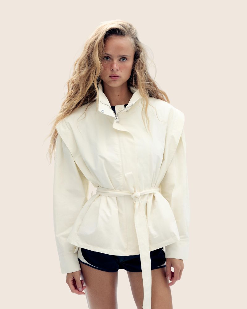 Zara high collar belted blazer