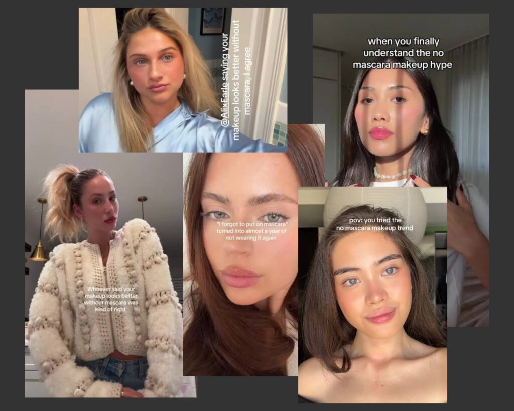 TikTok beauty trends no mascara drop in